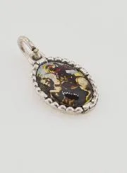 Anhänger mit Gedrehtem Rand 15mm - Heiliger Georg