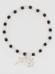 Religiöses Armband Schwarze und Transparente Perlen