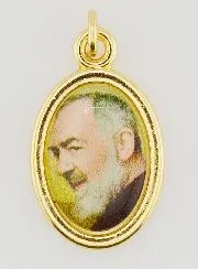 Anhänger des Heiligen Pater Pio Goldfarben - 25mm