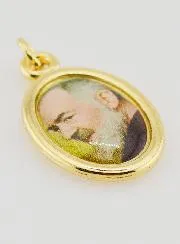 Anhänger des Heiligen Pater Pio Goldfarben - 25mm