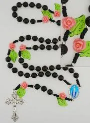 Rosenkranz der Wundertätigen Mutter Gottes aus Schwarzem Glas