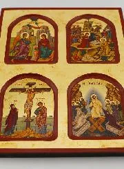 Religiöse Ikone der Mysterien des Lebens Christi - 22cm