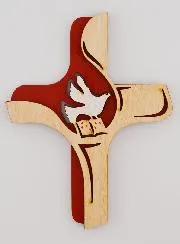 Heilig-Geist-Kreuz Holz Zweifarbig - 16cm