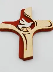 Heilig-Geist-Kreuz Holz Zweifarbig - 16cm