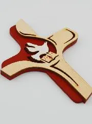 Heilig-Geist-Kreuz Holz Zweifarbig - 16cm