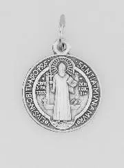 Medaille des Heiligen Benedikt aus Metall - 15mm