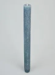 Durchgefärbte Gebetskerze - Blau Grau