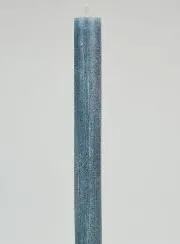 Durchgefärbte Gebetskerze - Blau Grau