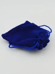 Rosenkranz-Geschenkbeutel Samt 9cm - Blau
