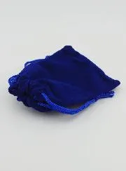 Rosenkranz-Geschenkbeutel Samt 9cm - Blau