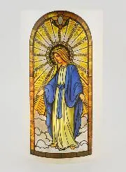 LED-Windlicht - Wundertätige Madonna und Gebet