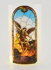 LED-Windlicht - Sankt Michael und Gebet