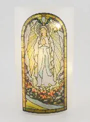 LED Windlicht – Madonna von Lourdes und Gebet