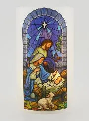 LED Windlicht mit Gebet – Weihnachtskrippe