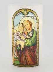 LED-Windlicht  und Gebet - Sankt Joseph