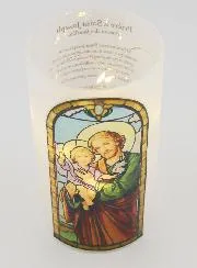 LED-Windlicht  und Gebet - Sankt Joseph