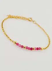 Edelstahl Armband mit Rosa Chalcedon