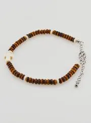 Armband mit Kreuz und Braunen Steinen