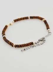 Armband mit Kreuz und Braunen Steinen