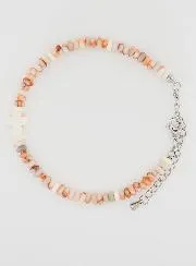 Armband mit Kreuz und Rosa Granit Steinen