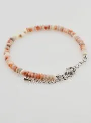 Armband mit Kreuz und Rosa Granit Steinen