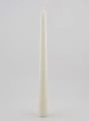 Durchgefärbte Spitzkerze 25cm - Weiß