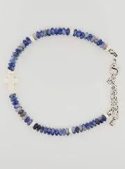 Armband mit Kreuz und Blauen Steinen