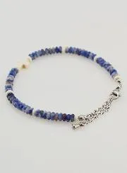 Armband mit Kreuz und Blauen Steinen