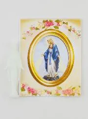 Fluoreszierende Statue Wundertätige Madonna Mit Karte - 8cm