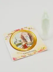 Fluoreszierende Figur Madonna von Lourdes Mit Karte - 8cm