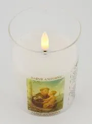 Batteriebetriebene Kirchenkerze - Heiliger Antonius