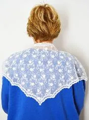 Christlicher Mantilla Schleier - Besticktes Schultertuch Schal Weiß