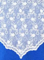 Christlicher Mantilla Schleier - Besticktes Schultertuch Schal Weiß