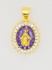 Medaille Wundertätige Madonna Violett - 17mm