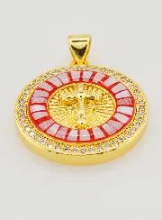 Anhänger Kreuz und Emaille Rot - 22mm
