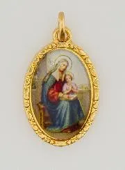 Medaille mit Gedrehtem Rand 25mm – Heilige Anna