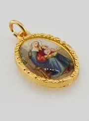 Medaille mit Gedrehtem Rand 25mm – Heilige Anna