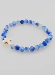 Religiöses Armband mit Kreuz – Blaue Jade