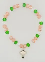 Armband mit Kreuz – Bunte Glasperlen