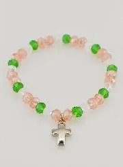 Armband mit Kreuz – Bunte Glasperlen