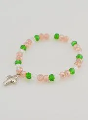 Armband mit Kreuz – Bunte Glasperlen