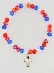 Armband Mit Kreuz - Blau Weiß Rot