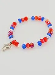 Armband Mit Kreuz - Blau Weiß Rot