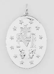 Rhodinierte Wundertätige Medaille – 30 mm