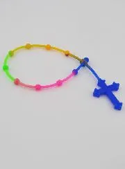 Zehner Rosenkranz für Kinder – Neonfarben Bunt
