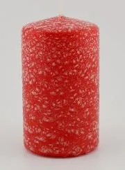 Deko Kerze mit Ice-Effekt - Rot