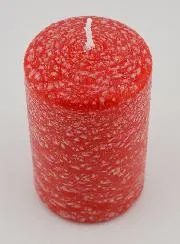 Deko Kerze mit Ice-Effekt - Rot