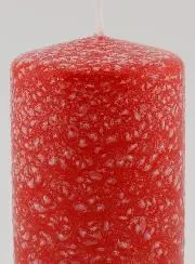 Deko Kerze mit Ice-Effekt - Rot