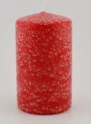 Weihnachtskerze mit Ice-Effekt – Rot