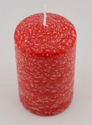 Weihnachtskerze mit Ice-Effekt – Rot